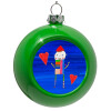 Green Christmas tree ornament bauble 8cm