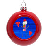 Red Christmas tree ornament bauble 8cm