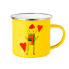 Yellow Enamel Metallic Cup 360ml