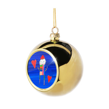 Ο Αλέξανδρος ζωγραφίζει την Αγάπη, Golden Christmas tree ball ornament 8cm