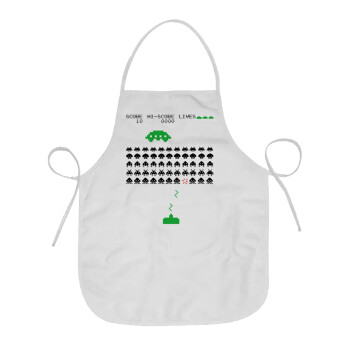 Space invaders, Chef Apron Short Full Length Adult (63x75cm)
