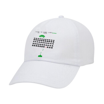 Space invaders, Καπέλο Ενηλίκων Baseball Λευκό 5-φύλλο (POLYESTER, ΕΝΗΛΙΚΩΝ, UNISEX, ONE SIZE)