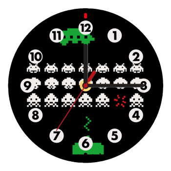 Space invaders, Wooden wall clock (20cm)