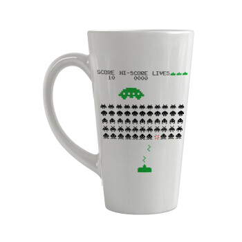 Space invaders, Κούπα κωνική Latte Μεγάλη, κεραμική, 450ml