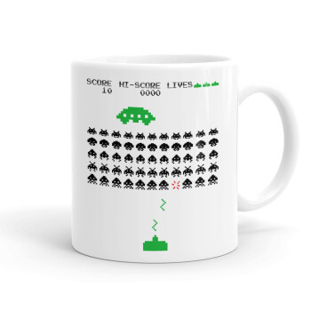 Space invaders, Ceramic coffee mug, 330ml (1pcs)