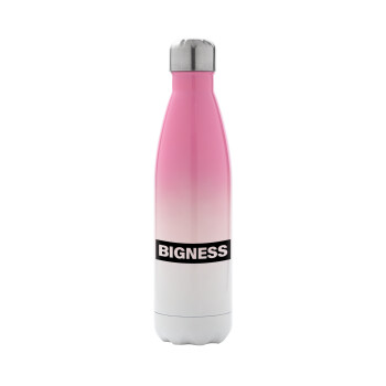 BIGNESS, Metal mug thermos Pink/White (Stainless steel), double wall, 500ml