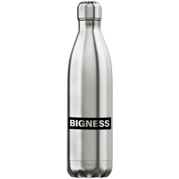 BIGNESS, Μεταλλικό παγούρι θερμός Inox (Stainless steel), διπλού τοιχώματος, 750ml