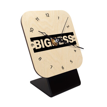 BIGNESS, Quartz Table clock in natural wood (10cm)