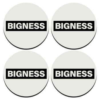 BIGNESS, SET of 4 round wooden coasters (9cm)