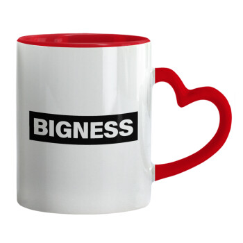 BIGNESS, Mug heart red handle, ceramic, 330ml