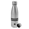 Metallic water bottle, stainless steel, 750ml