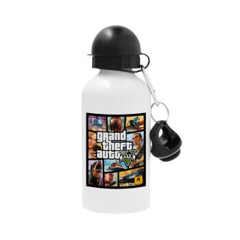 GTA V, Metal water bottle, White, aluminum 500ml