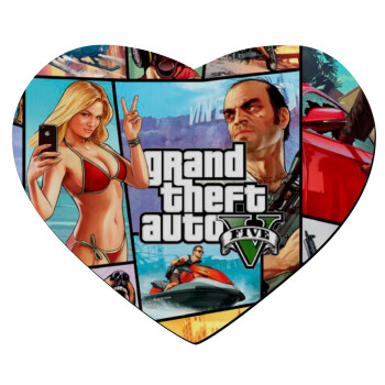 GTA V, Mousepad heart 23x20cm