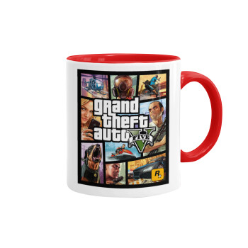 GTA V, Κούπα χρωματιστή κόκκινη, κεραμική, 330ml