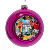 Purple Christmas tree ornament bauble 8cm