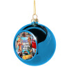 Blue Christmas tree ball ornament 8cm