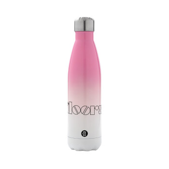 The Doors, Metal mug thermos Pink/White (Stainless steel), double wall, 500ml