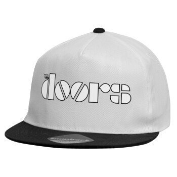 The Doors, Child's Flat Snapback Hat, White (100% COTTON, CHILDREN'S, UNISEX, ONE SIZE)