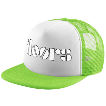 The Doors, Adult Soft Trucker Hat with Mesh GREEN/WHITE (POLYESTER, ADULT, ONE SIZE)