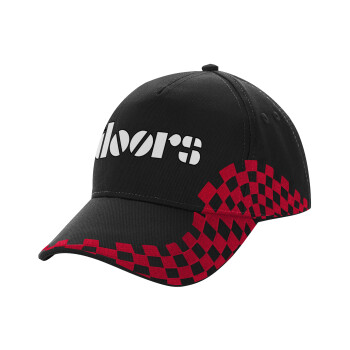 The Doors, Adult Cap RACING Ultimate Black/Red, (100% COTTON DRILL, ADULT, UNISEX, ONE SIZE)