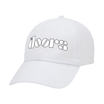 The Doors, Adult Baseball Cap White 5-panel (POLYESTER, ADULT, UNISEX, ONE SIZE)