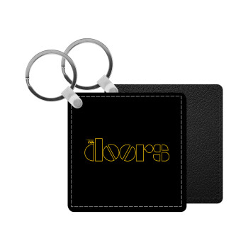 The Doors, Μπρελόκ Δερματίνη, τετράγωνο ΜΑΥΡΟ (5x5cm)