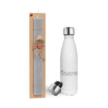 The Doors, Easter candle, metallic white thermos bottle (500ml) & aromatic flat candle (30cm) (GRAY)