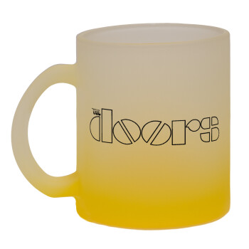 The Doors, Κούπα γυάλινη δίχρωμη με βάση το κίτρινο ματ, 330ml