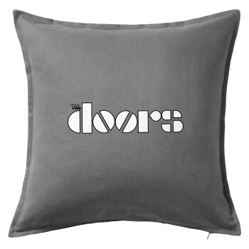The Doors, Μαξιλάρι καναπέ Γκρι 100% βαμβάκι, περιέχεται το γέμισμα (50x50cm)