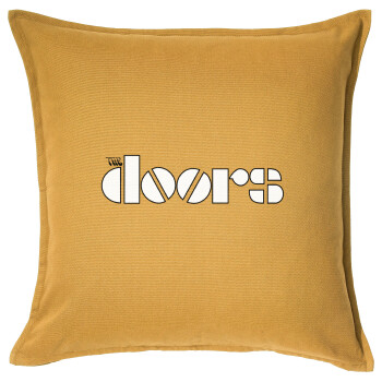 The Doors, Μαξιλάρι καναπέ Κίτρινο 100% βαμβάκι, περιέχεται το γέμισμα (50x50cm)