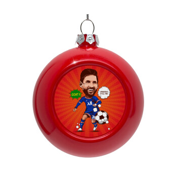 Lionel Messi drawing, Red Christmas tree ornament bauble 8cm