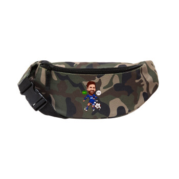 Lionel Messi drawing, Unisex waist bag (banana) in Jungle camouflage color with 2 pockets