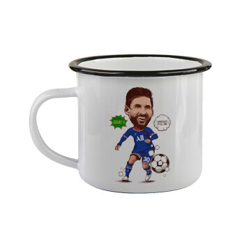 Lionel Messi drawing, Κούπα εμαγιέ με μαύρο χείλος 360ml