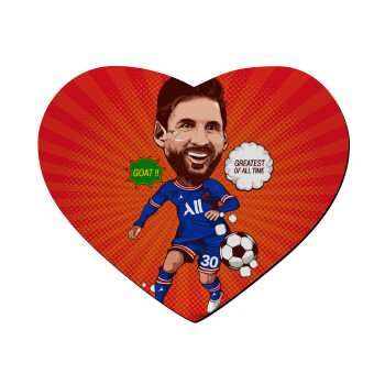 Lionel Messi drawing, Mousepad heart 23x20cm