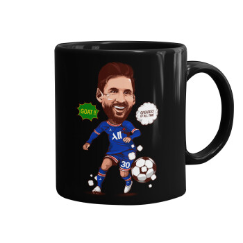 Lionel Messi drawing, Mug black, ceramic, 330ml