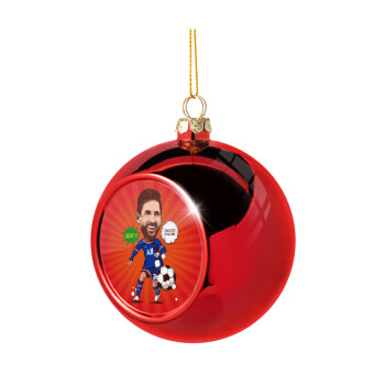 Lionel Messi drawing, Christmas tree ball Red 8cm