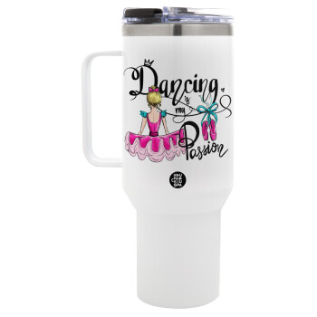 Dancing is my Passion, Mega Tumbler με καπάκι, διπλού τοιχώματος (θερμό) 1,2L