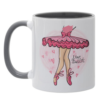 I Love Ballet, Mug colored grey, ceramic, 330ml