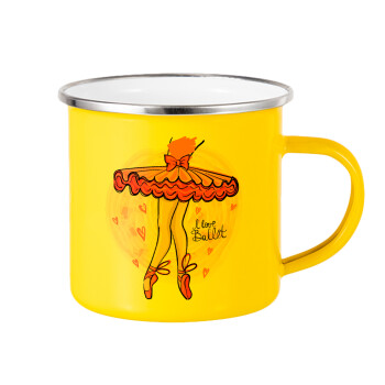 I Love Ballet, Yellow Enamel Metallic Cup 360ml