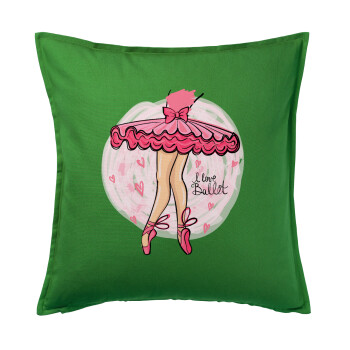 I Love Ballet, Sofa cushion Green 50x50cm includes filling