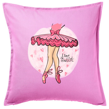 I Love Ballet, Sofa cushion Pink 50x50cm includes filling