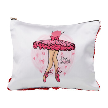 I Love Ballet, Red sequin cosmetic bag