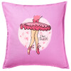 Sofa cushion Pink 50x50cm includes filling