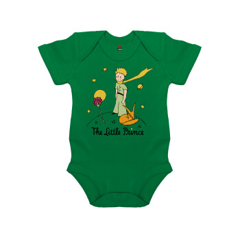 The Little prince classic, Βρεφικό φορμάκι μωρού, ΠΡΑΣΙΝΟ, 100% Organic Cotton, κοντομάνικο