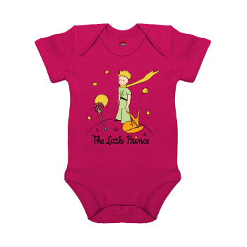 The Little prince classic, Βρεφικό φορμάκι μωρού, 0-18 μηνών, ΡΟΖ, 100% Organic Cotton, κοντομάνικο