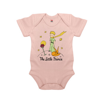 The Little prince classic, Βρεφικό φορμάκι μωρού, 0-18 μηνών, ΡΟΖ POWDER, 100% Organic Cotton, κοντομάνικο