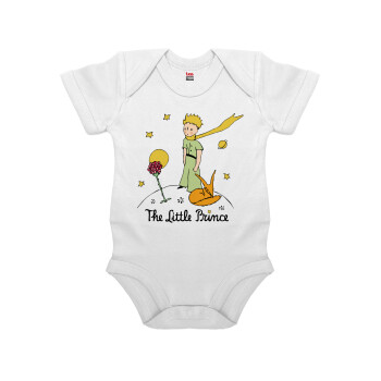 The Little prince classic, Βρεφικό φορμάκι μωρού, 0-24 μηνών, ΛΕΥΚΟ, 100% Organic Cotton, κοντομάνικο