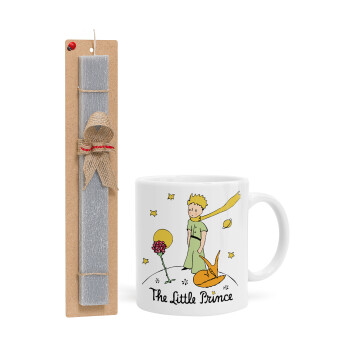 The Little prince classic, Πασχαλινό Σετ, Κούπα κεραμική (330ml) & πασχαλινή λαμπάδα αρωματική πλακέ (30cm) (ΓΚΡΙ)