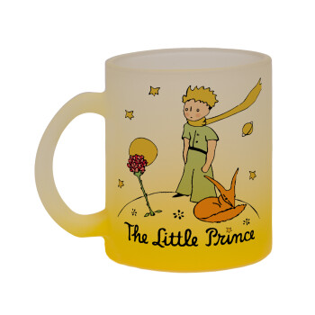 Ο μικρός πρίγκιπας classic, Κούπα γυάλινη δίχρωμη με βάση το κίτρινο ματ, 330ml