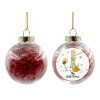 Transparent Christmas tree ball ornament with red filling 8cm